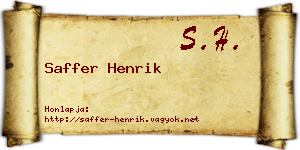Saffer Henrik névjegykártya